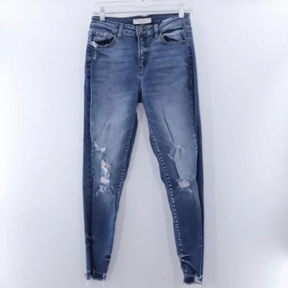 Kancan | Skinny Jeans 28 Ripped Raw‎ Hem